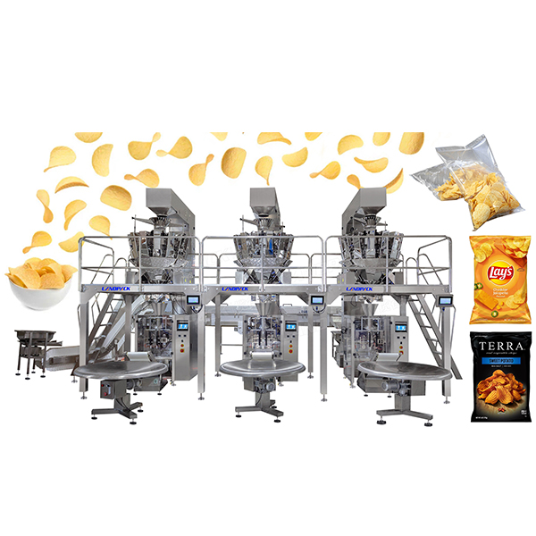 3臺(tái)薯片包裝機(jī)視頻